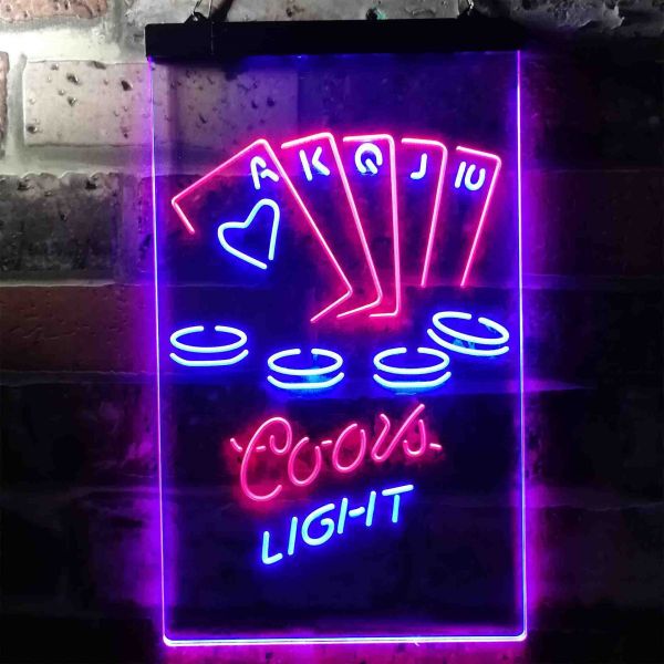 Coors Light Poker Ace Series Dual LED Neon Light Sign
